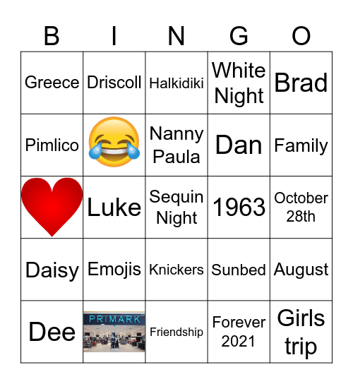 PAULA'S BINGO GREECE 2023 Bingo Card