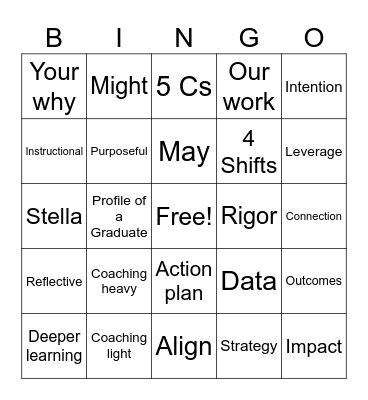 Learning Day Bingo Card
