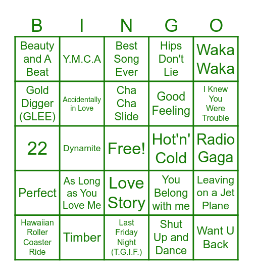 Radio Bingo Card