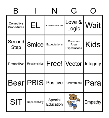 Welcome Back! 2023-2024 Bingo Card