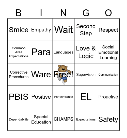 Welcome Back!! Bingo Card