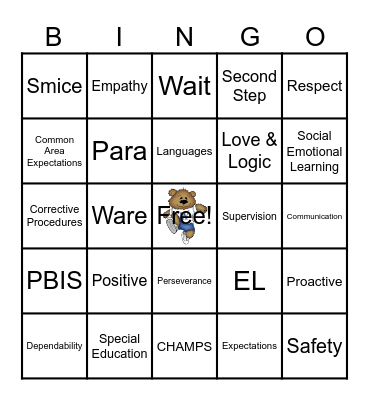 Welcome Back!! Bingo Card