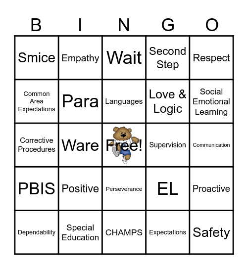 Welcome Back!! Bingo Card