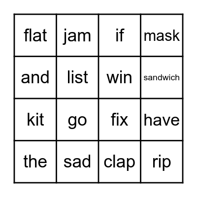 1.1 Bingo Card