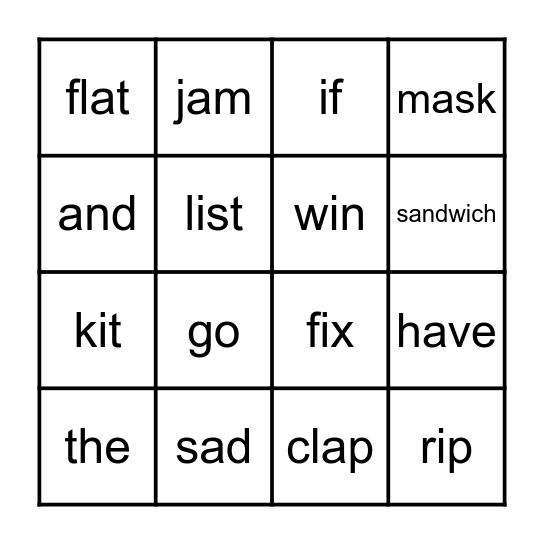 1.1 Bingo Card