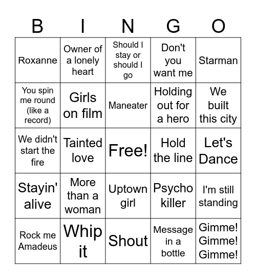 Game 1 8/14 Bingo Card