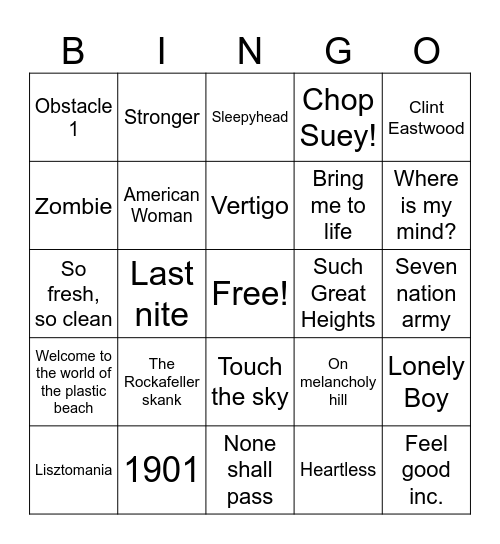 11/8-3 Bingo Card