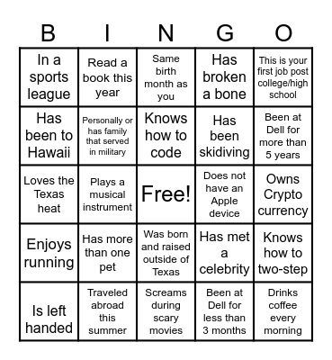 Get to know Bingo Card