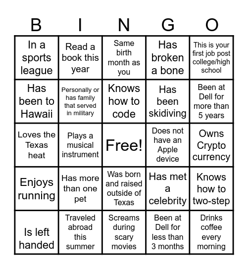 Get to know Bingo Card