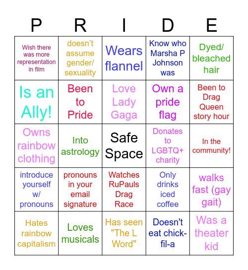 GayGo Bingo Card