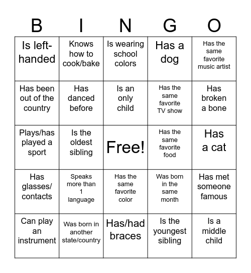 Icebreaker Bingo: Find Someone Who Bingo Card