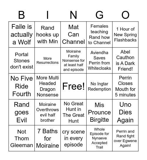 WOT Season 2 Bingo Card