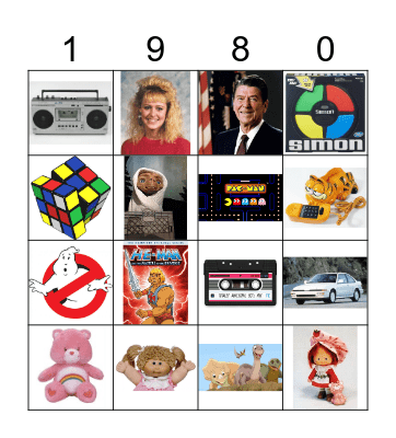 1980s Bingo! Bingo Card