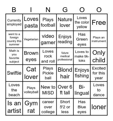 Human Bingo Card