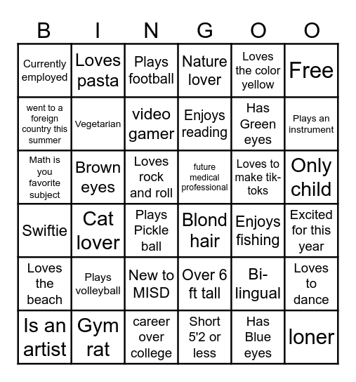 Human Bingo Card