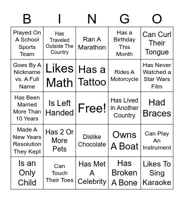 MACER Bingo Card