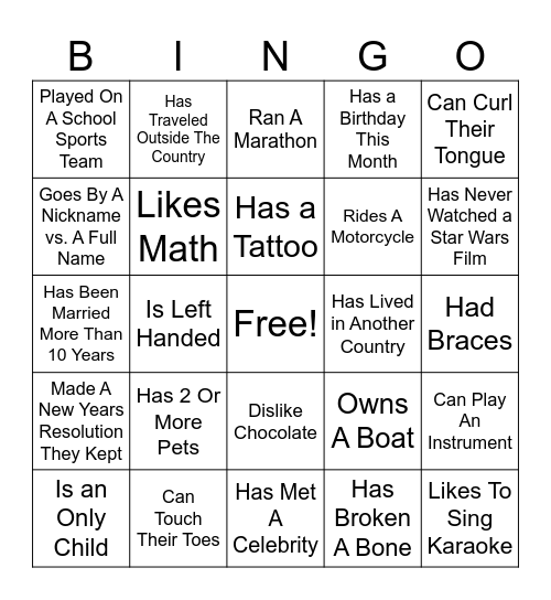 MACER Bingo Card