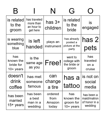 Find the Guest Bingo Card