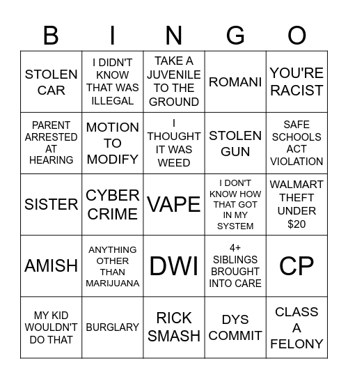 2023-2024 SCHOOL YEAR Bingo Card