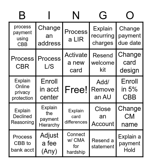 CORE BINGO GAME Bingo Card CORE BINGO GAME Bingo Card