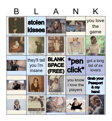 Blank Space Bingo Card