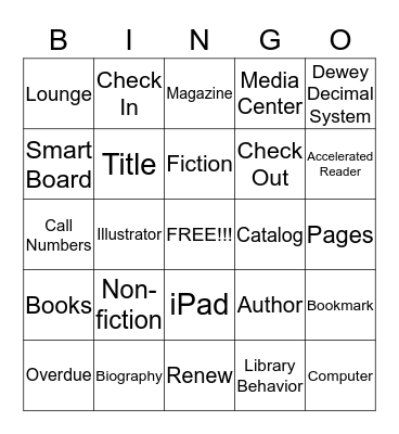 Library Bingo Card