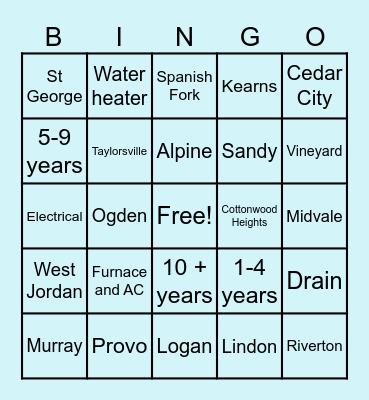 Comfort Club Bingo Card