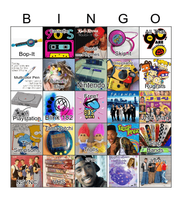 Totally 90s Bingo Card