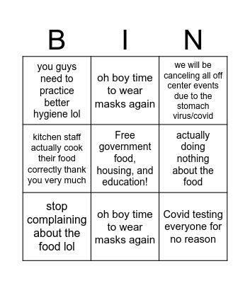 Job Corps meeting bs Bingo Card