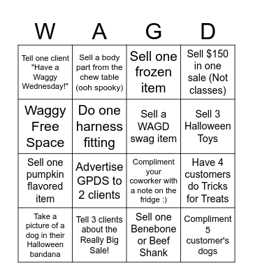 WAGD Bingo Card
