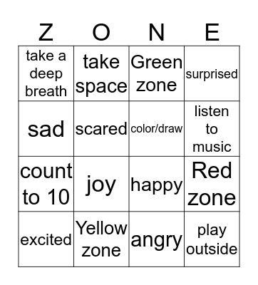 Bingo Coping Skills  Bingo Card