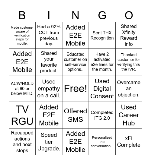 Best Bingo Bonanza! Bingo Card