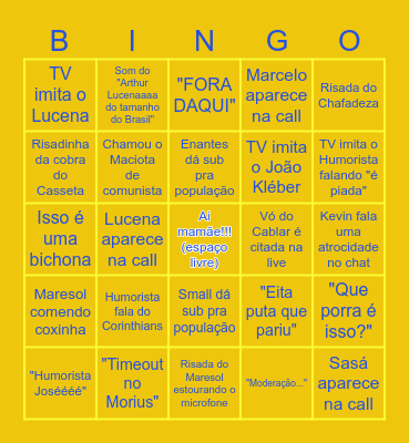 Bingo das lives da Maresol Bingo Card