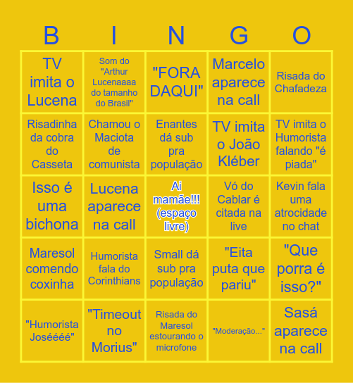 Bingo das lives da Maresol Bingo Card
