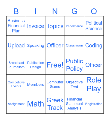 FBLA Bingo Card