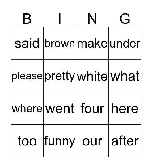 kaylee bingo 1 & 2 Bingo Card