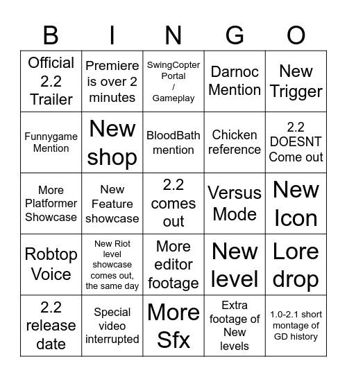 #GD10 ANNIVERSARY Bingo Card