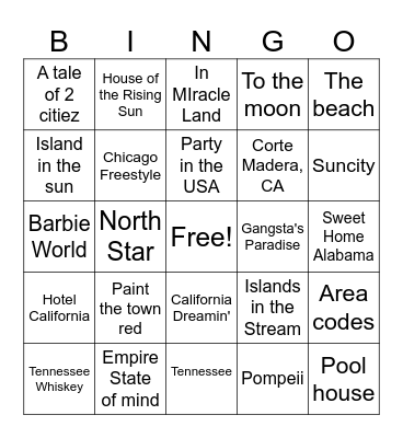 places to be, people to see Bingo Card
