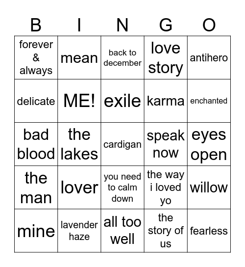 littlexile Bingo Card