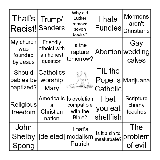/r/Christianity Bingo Card