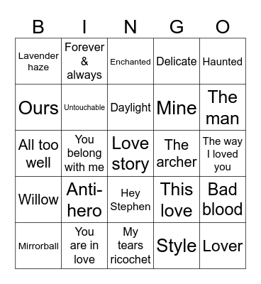 cassonrp Bingo Card
