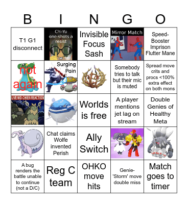 Worlds 2023 VGC Bingo Card
