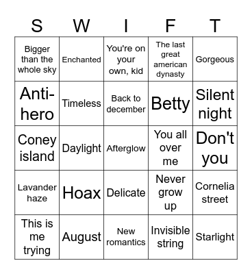 Micabustamant16 Bingo Card