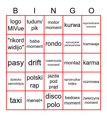 STOP CHAM BINGO Card