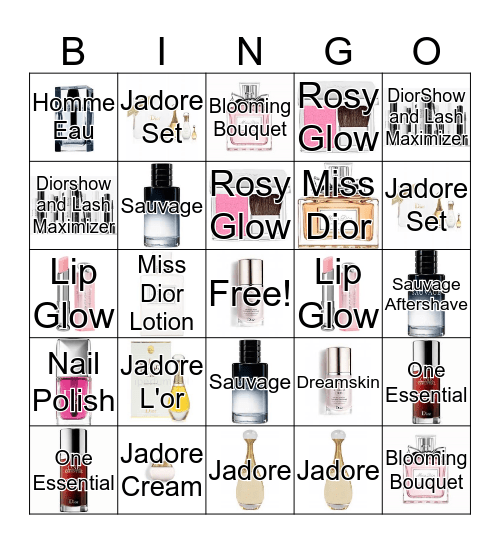 Dior Valentine's BINGO Card