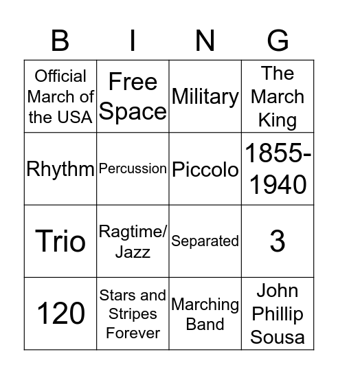 Marches Bingo! Bingo Card