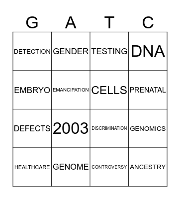 Genomics Bingo Card