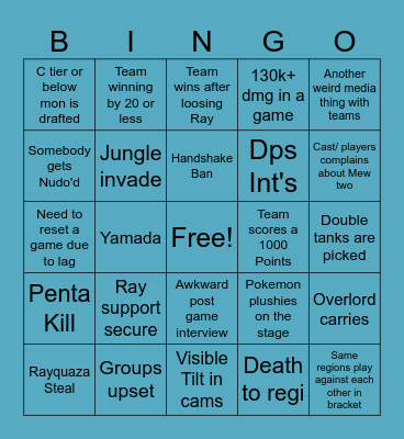 2023 Worlds Bingo Card