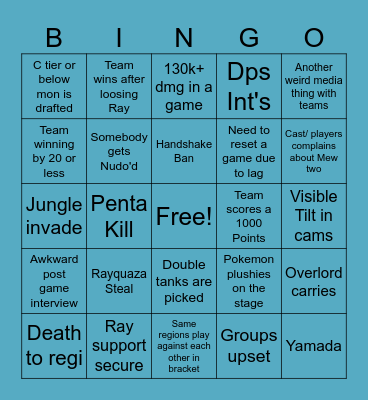 2023 Worlds Bingo Card