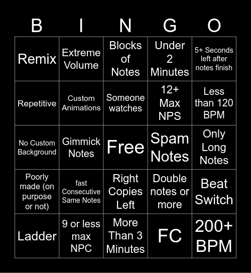 Friday Night Bloxxin' Bingo Card